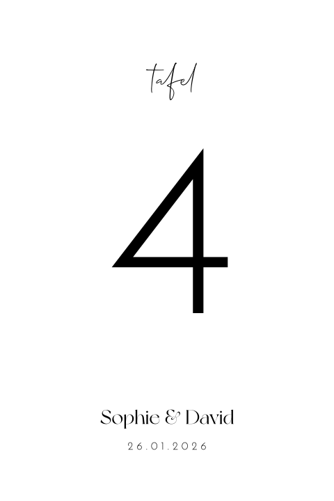 Tafelnummer kaart bruiloft boogvorm Modern Chic