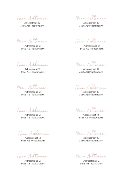 Adresstickers geboortekaartje Milou