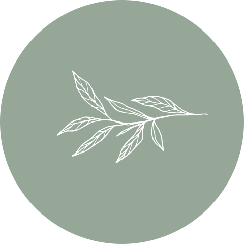 Sluitsticker trouwkaart Thomas & Esther olijfgroen takje sierlijk