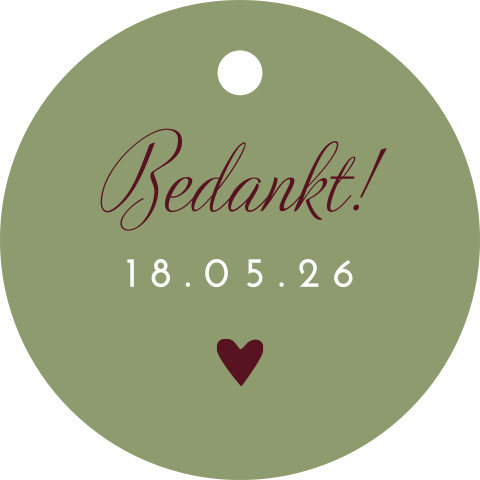 Labeltjes bedankjes Burgundy Grace