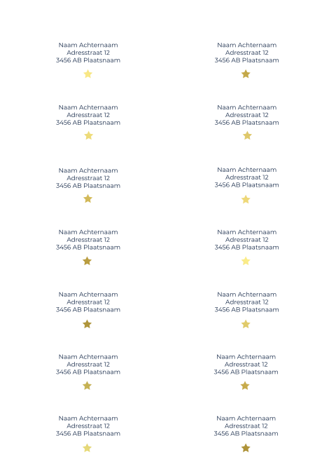 Adresstickers trouwkaart rond Juda sterren maan