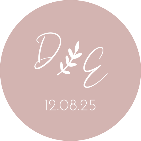 Sluitsticker trouwkaart David & Eline oud roze trouwlogo