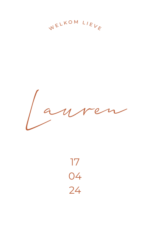 Geboortekaartje neutraal boog vorm