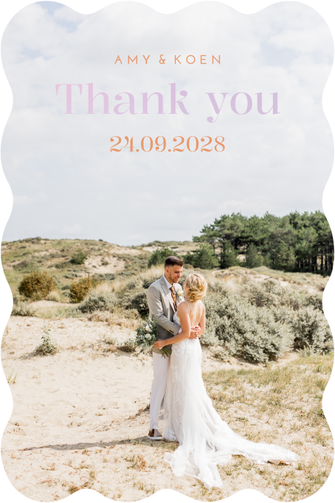 Bedankkaart bruiloft golf modern foto