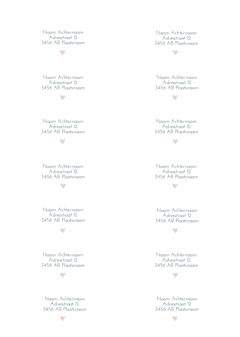 Adresstickers trouwkaart rond Blooming Love