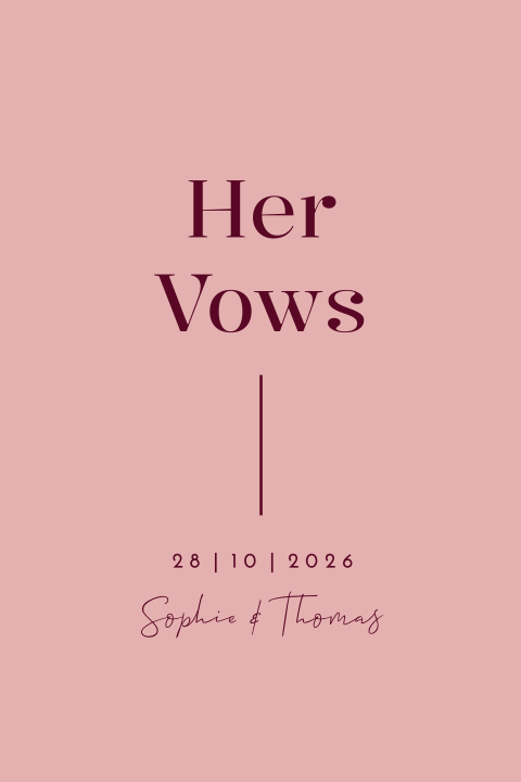 Geloftenboekje bruiloft bold romance roze her vows