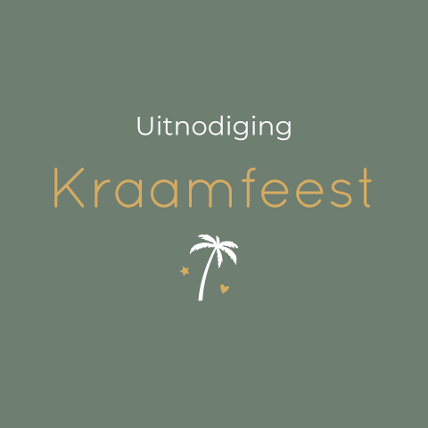 Kraamfeest uitnodiging Olivier groen palmboom