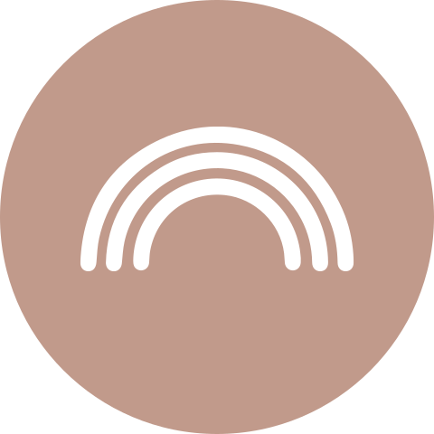 Sluitsticker geboortekaartje meisje peach regenboog