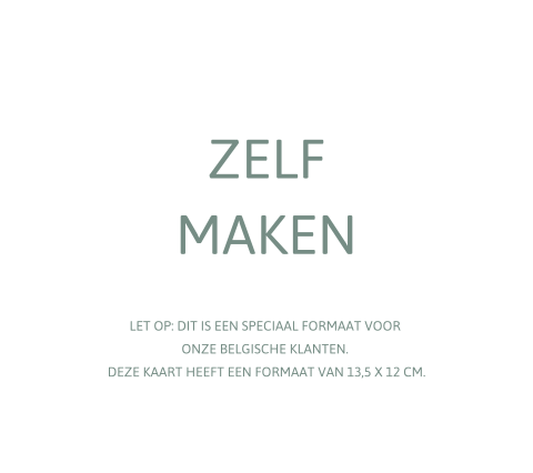 Blanco enkele kaart formaat Belgisch vierkant