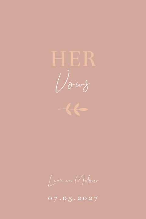 Geloftenboekje trouwkaart Bohemian Love HER vows