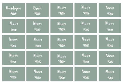 Naamkaartjes met een groen takje - 25 stuks 8x5 cm