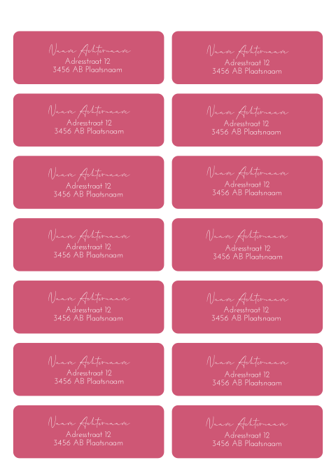 Adresstickers trouwkaart rond Pink Promise