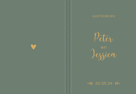 Gastenboek bruiloft staand groen Shining Love
