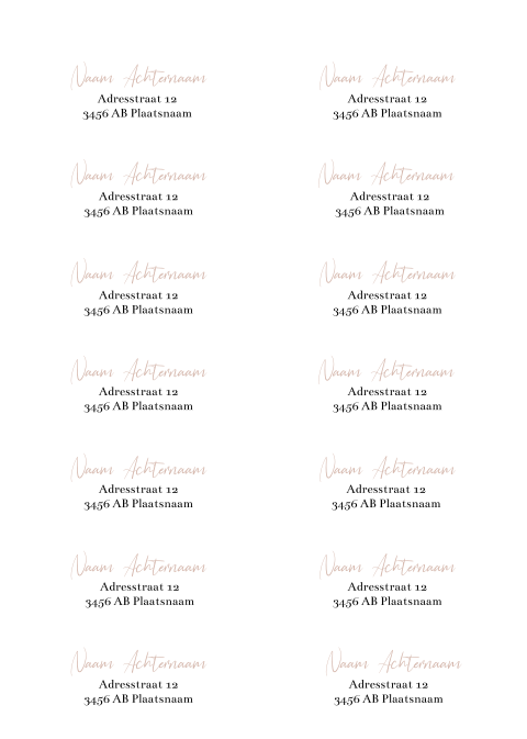 Adresstickers geboortekaartje Sofie labelkaart