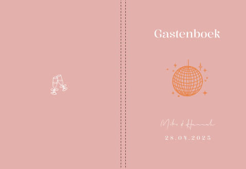 Gastenboek bruiloft staand roze Colorful Love