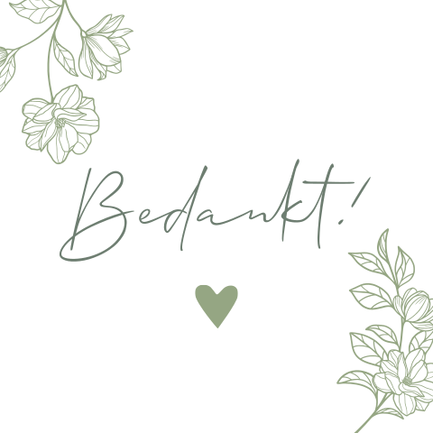 Label bedankjes bruiloft Garden Flowers - 16 stuks