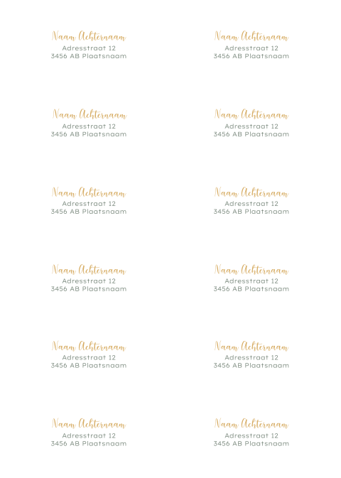 Adresstickers trouwkaart recht Shining Love