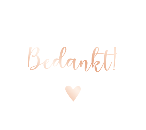 Labels bedankjes hartje rosefolie romantisch - 16 stuks