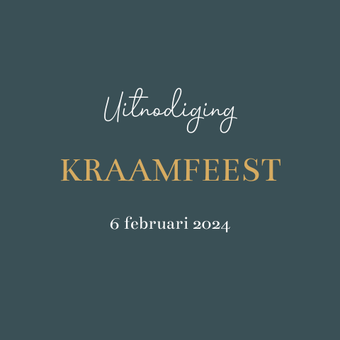 Kraamfeest uitnodiging Joep blauw maan