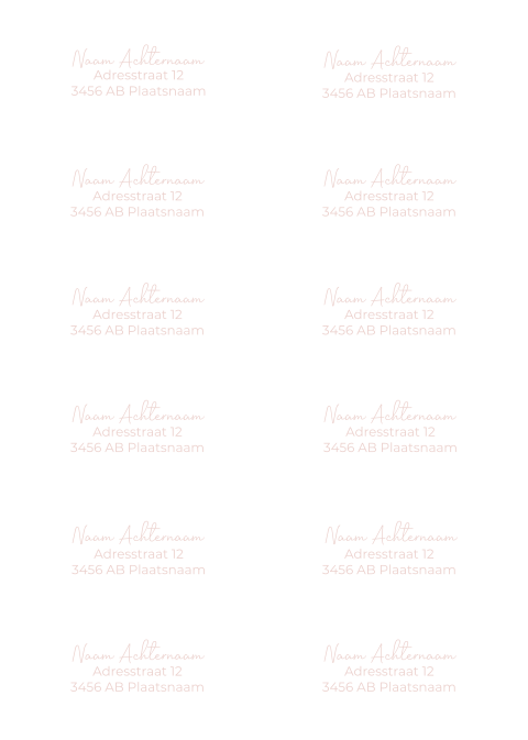 Adresstickers geboortekaartje recht Rosalie boogvorm