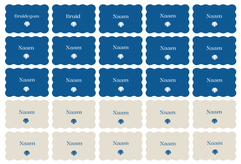 Naamkaartjes bruiloft golf Beach Vibes