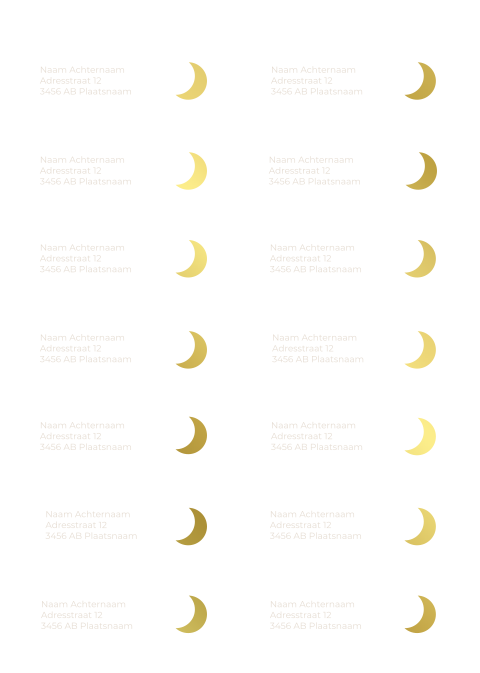 Adresstickers geboortekaartje Emma goudfolie