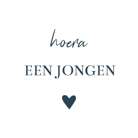 Sluitsticker geboortekaartje Noud wit hoera een jongen hartje