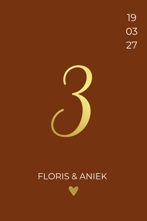 Tafelnummer kaart bruiloft romantic red