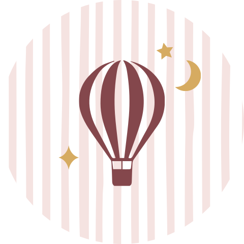 Sluitsticker geboortekaartje meisje luchtballon streepjes Sophia