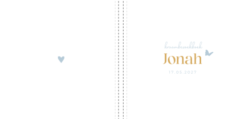 Kraambezoekboek geboortekaartje Jonah wit