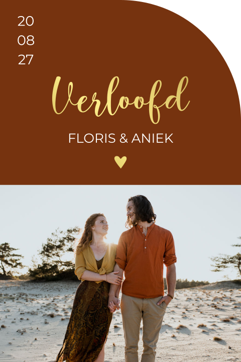 Verlovingskaart boogvorm roest foto