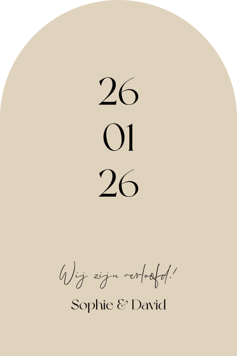 Verlovingskaart boogvorm beige Modern Chic