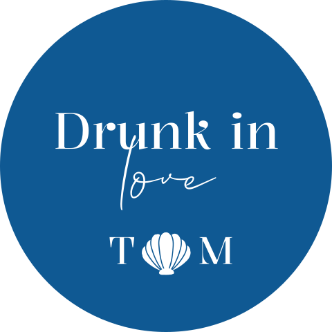 Sluitsticker bedankje Drunk in love blauw