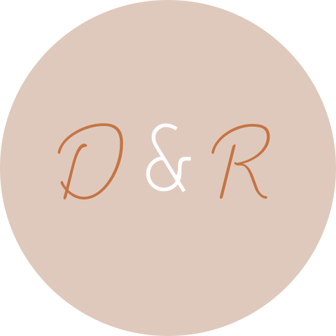 Sluitsticker trouwkaart Daniël & Rianne oudroze romantisch initialen