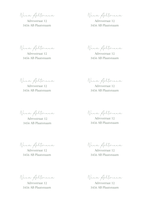 Adresstickers trouwkaart recht Italian Vibes