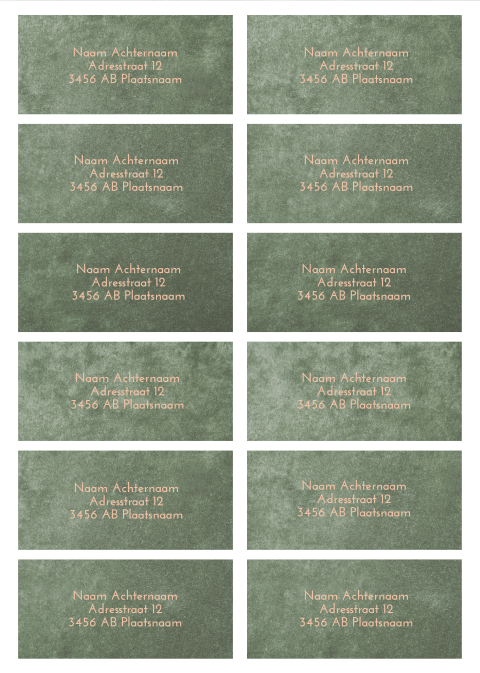 Adresstickers geboortekaartje recht Jesse velvet groen
