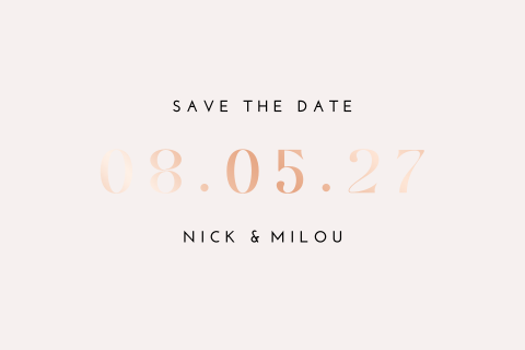 Save the date kaart bruiloft beige modern rosefolie