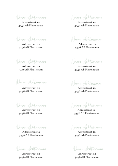 Adresstickers geboortekaartje rond Niels