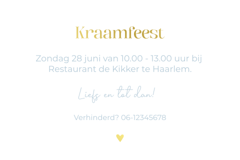 Kraamfeest uitnodiging Jonah wit blauw neutraal