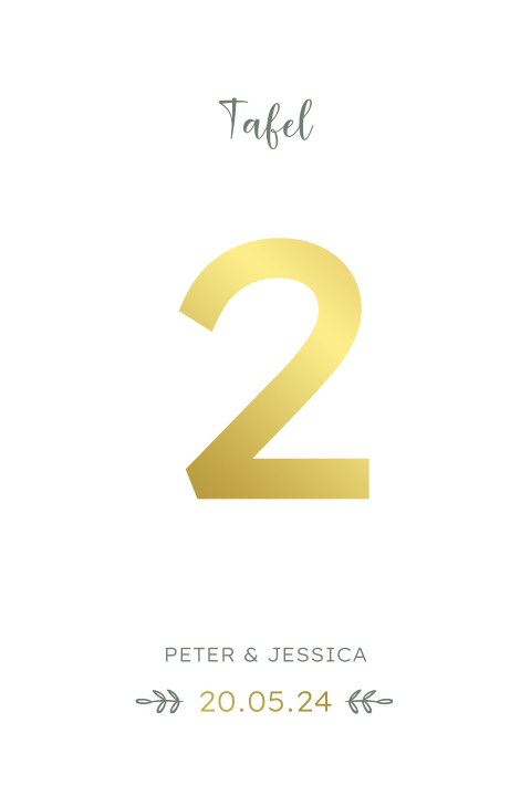 Tafelnummer kaart Shining Love