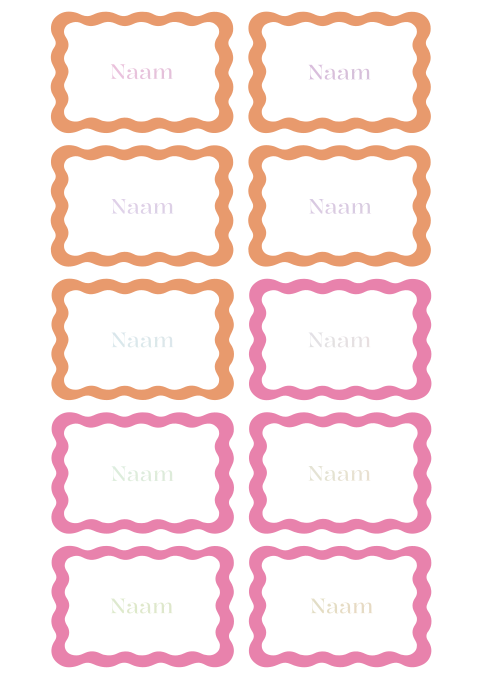 Naamkaartjes bruiloft golf Wavy Colors