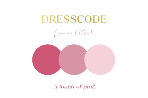 Dresscode kaartje bruiloft Pink Promise