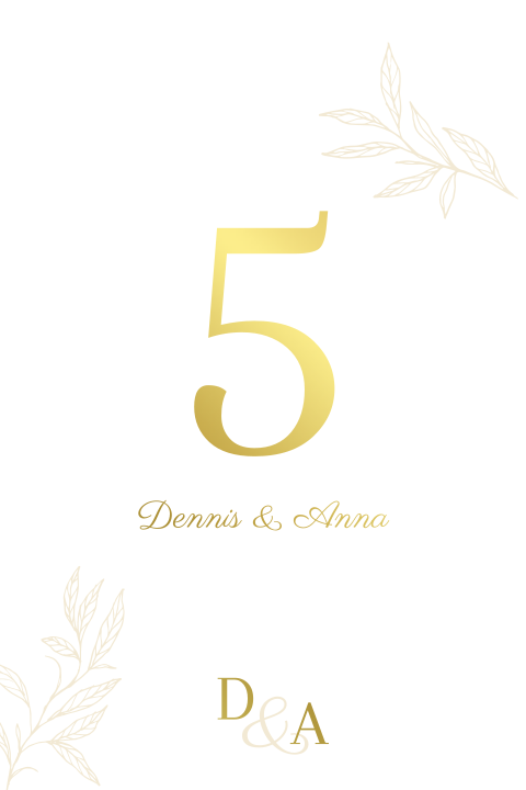 Tafelnummer kaart bruiloft boogvorm classic love