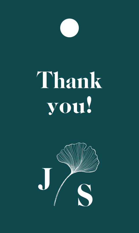 Label bedankjes bruiloft groen ginkgo - 18 stuks