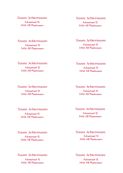 Adresstickers trouwkaart Pink Love