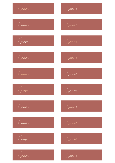 Naamkaartjes bruiloft labels roest rosefolie
