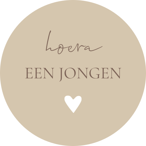 Sluitsticker geboortekaartje David beige hoera een jongen