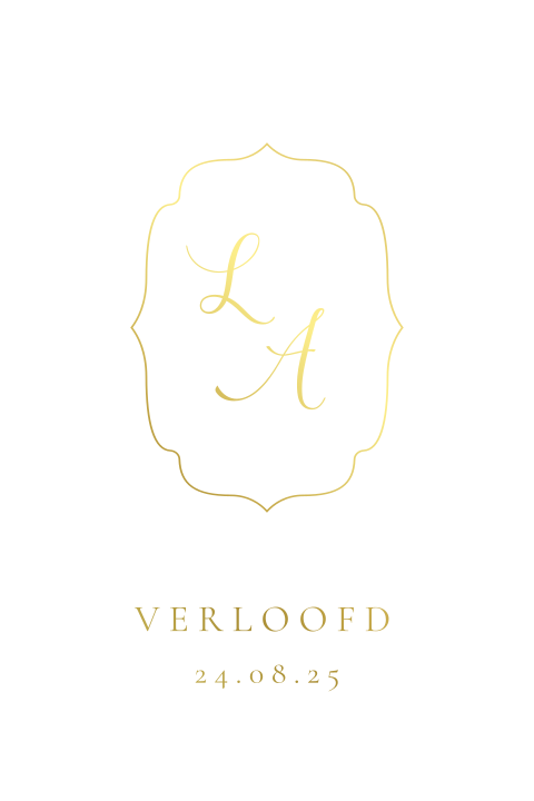 Verlovingskaart roze goudfolie Timeless Elegance