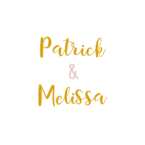 Sluitsticker trouwkaart Patrick & Melissa wit met namen