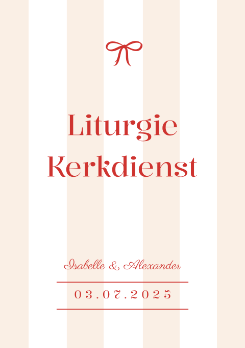 Liturgie boekje trouwdienst Loving Red